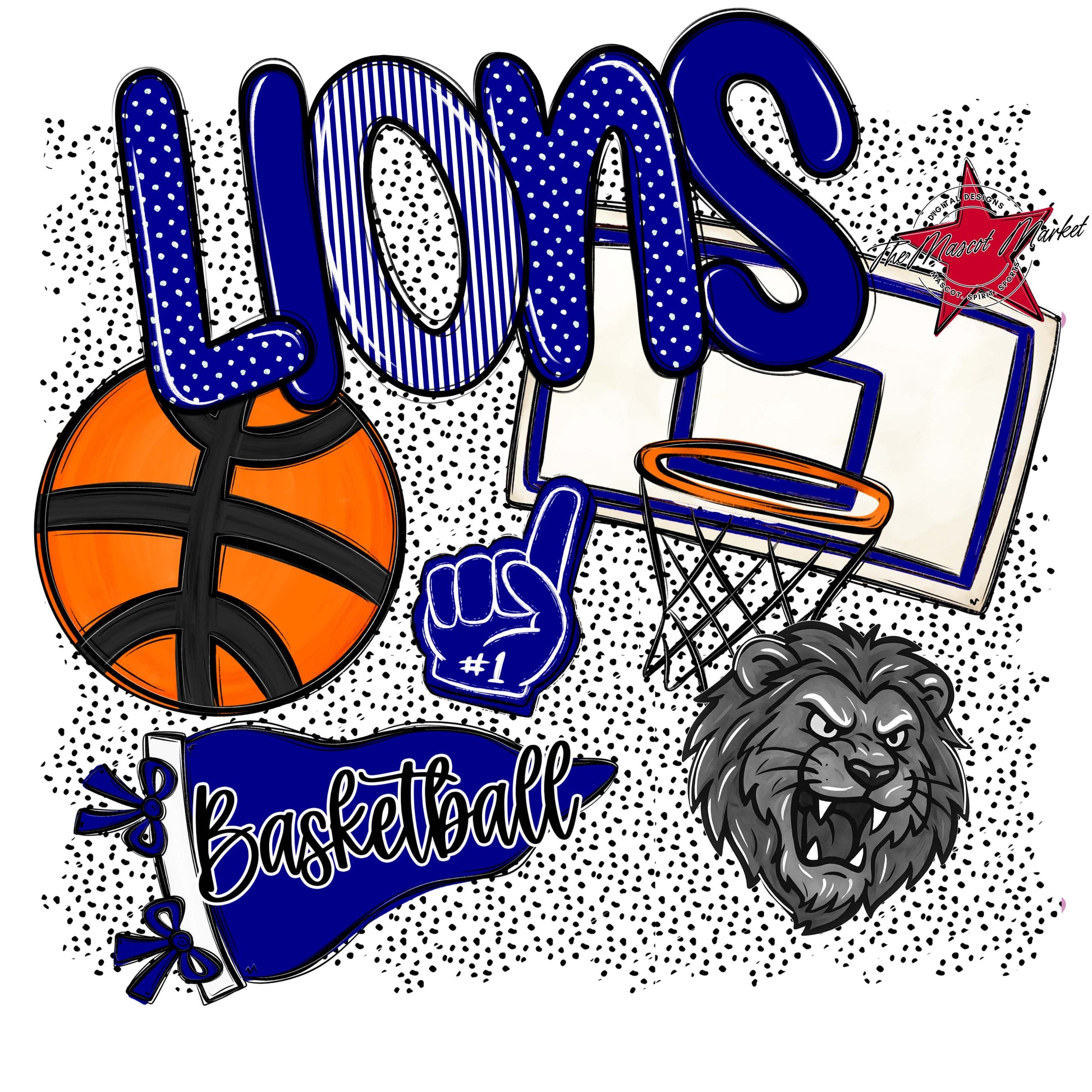 Lions Basketball Spirit-Blue