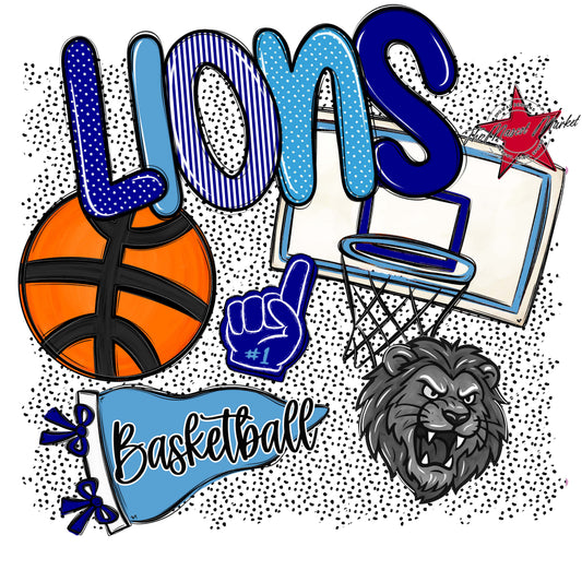 Lions Basketball Spirit-Blue & Carolina Blue