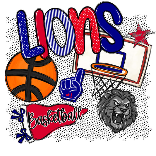 Lions Basketball Spirit-Blue & Red