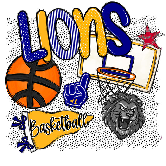 Lions Basketball Spirit-Blue & Yellow