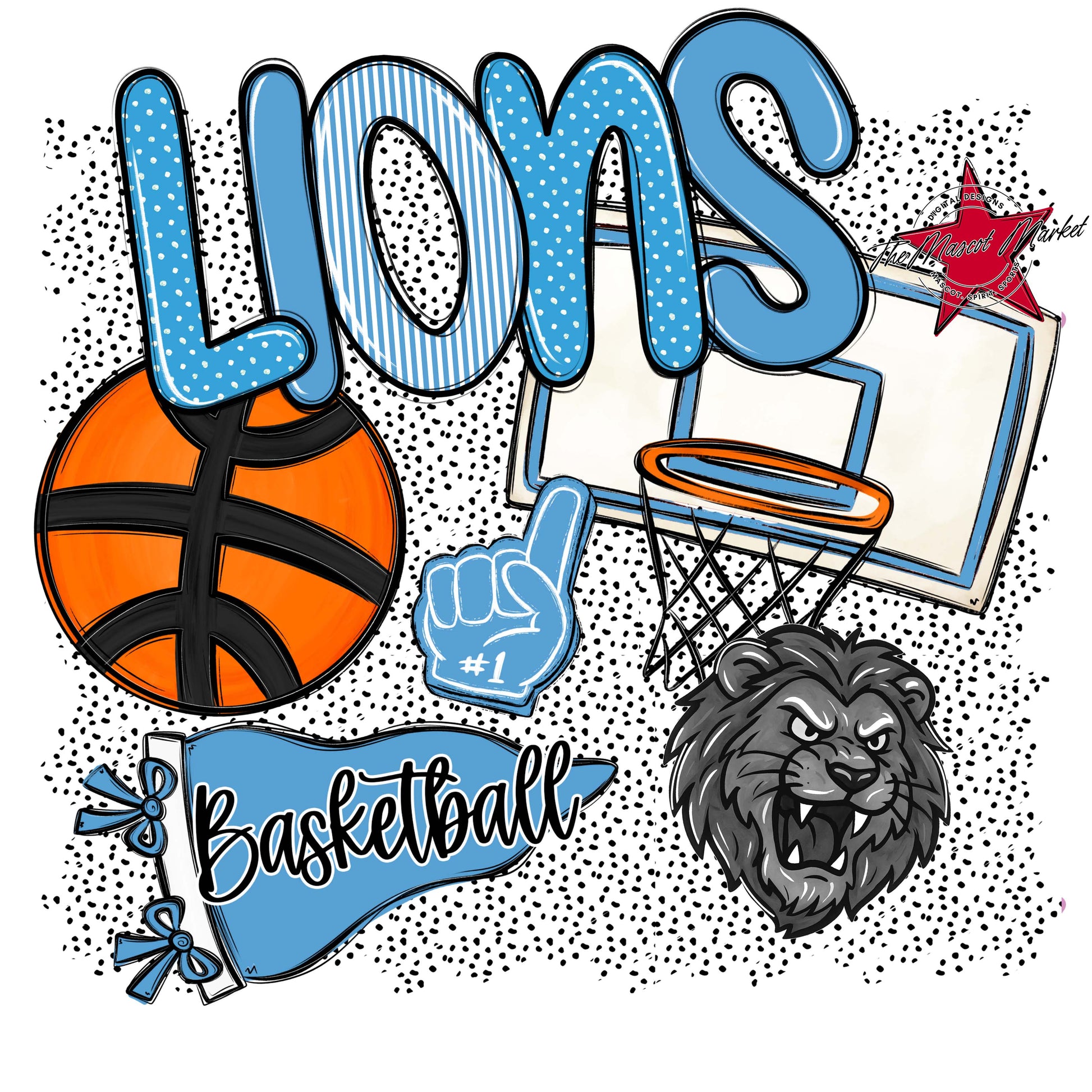 Lions Basketball Spirit-Carolina Blue