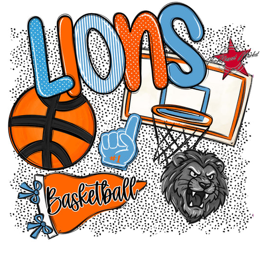 Lions Basketball Spirit-Carolina Blue & Orange