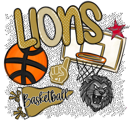 Lions Basketball Spirit-Gold