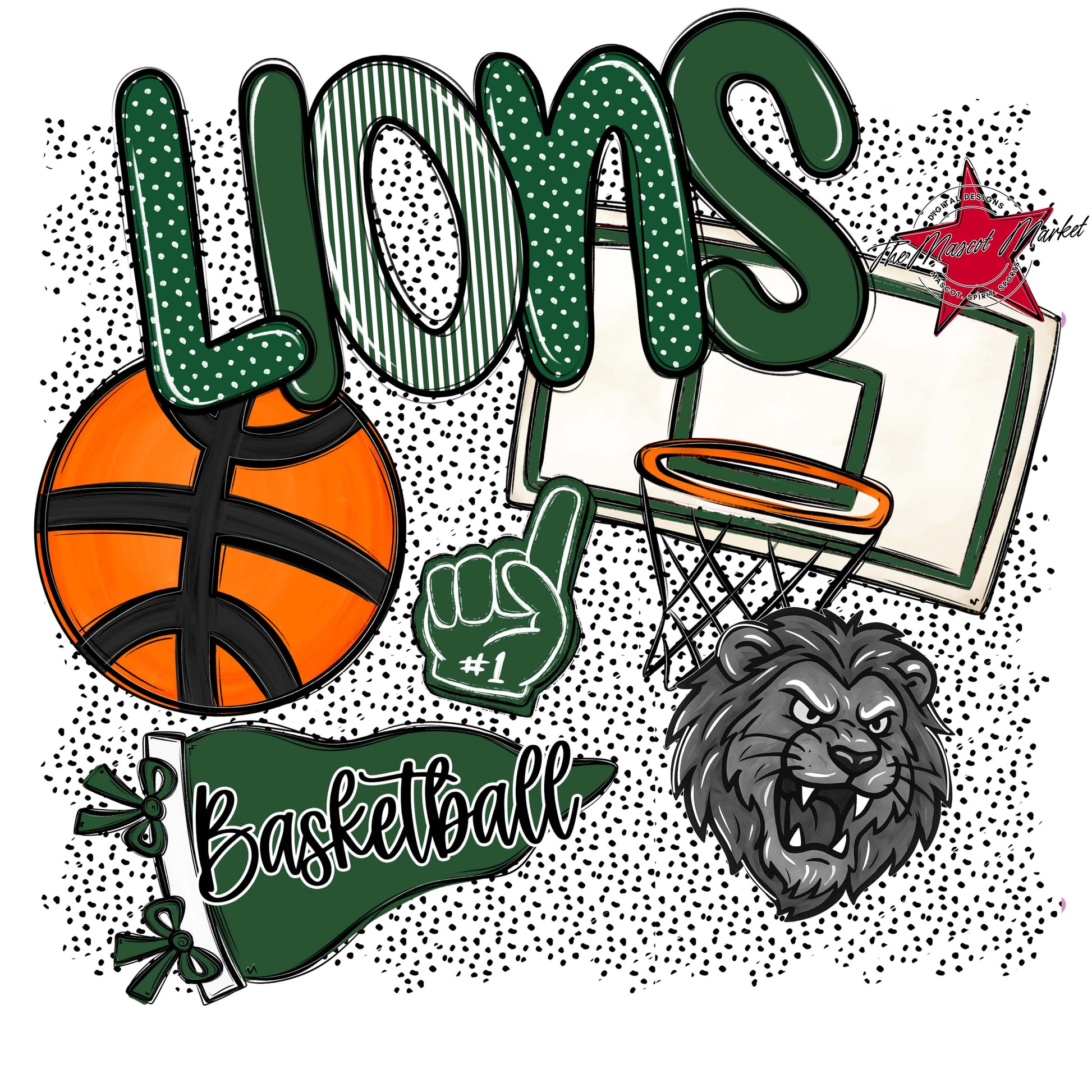 Lions Basketball Spirit-Green