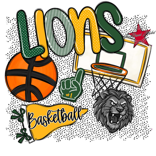 Lions Basketball Spirit-Green & Yellow