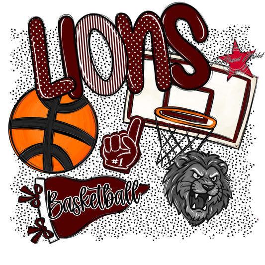 Lions Basketball Spirit-Maroon