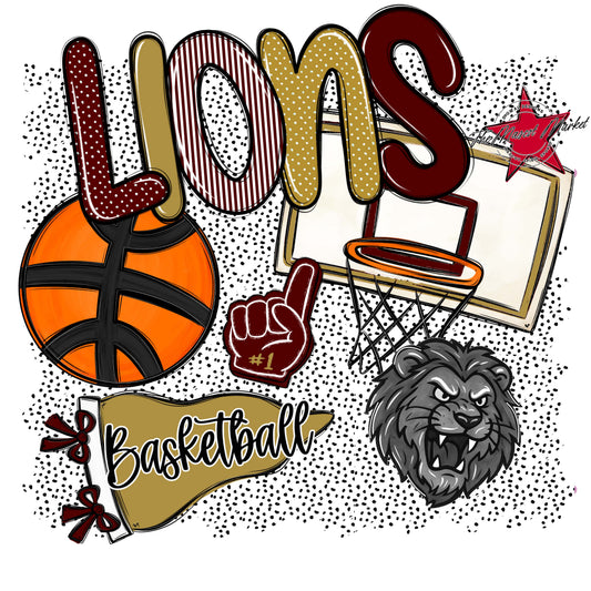 Lions Basketball Spirit-Maroon & Gold