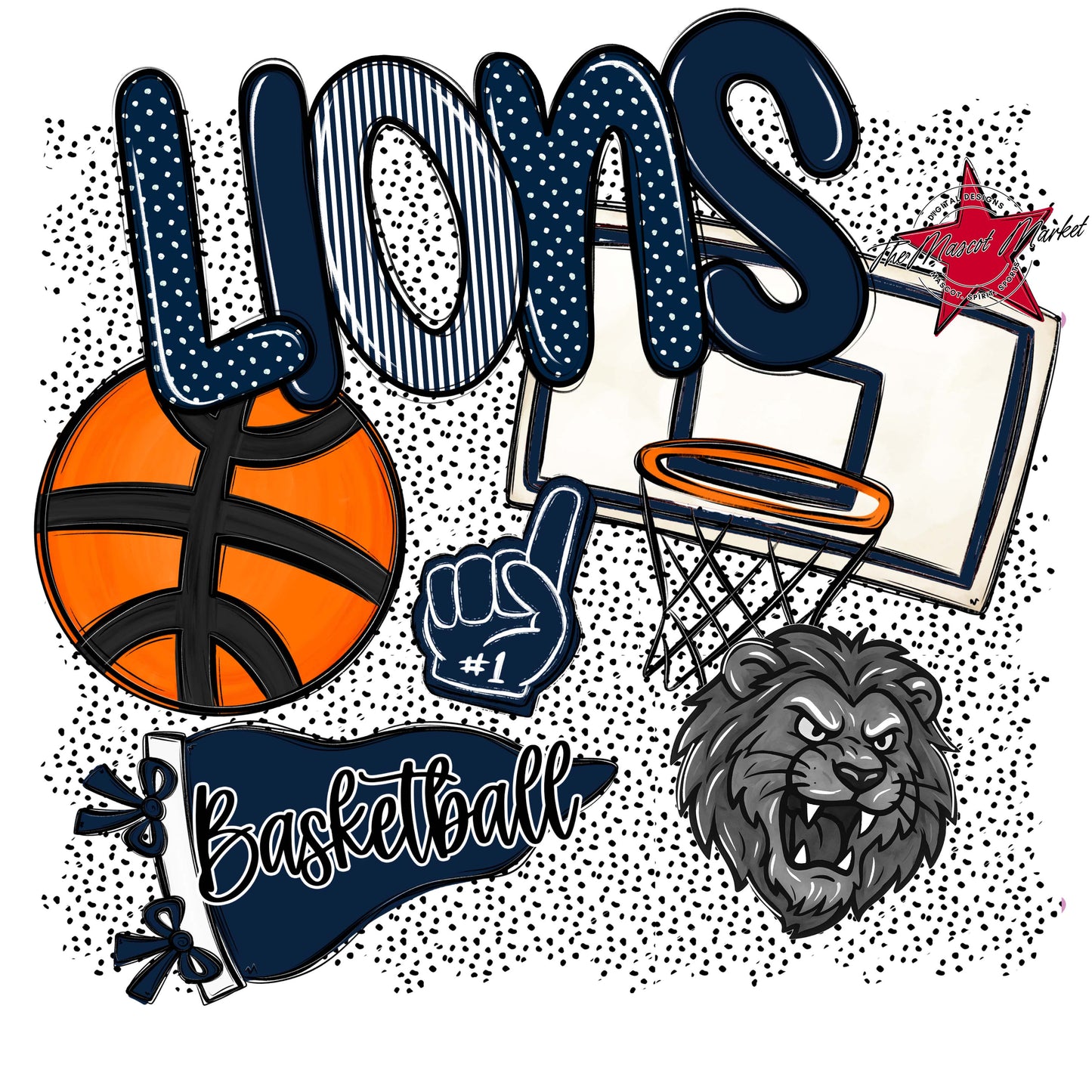 Lions Basketball Spirit-Navy