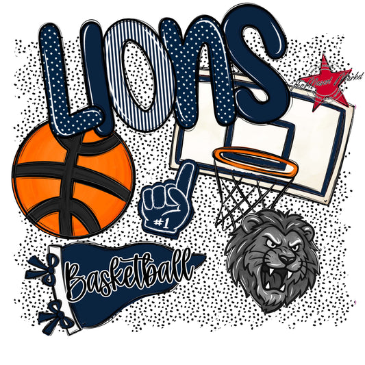 Lions Basketball Spirit-Navy