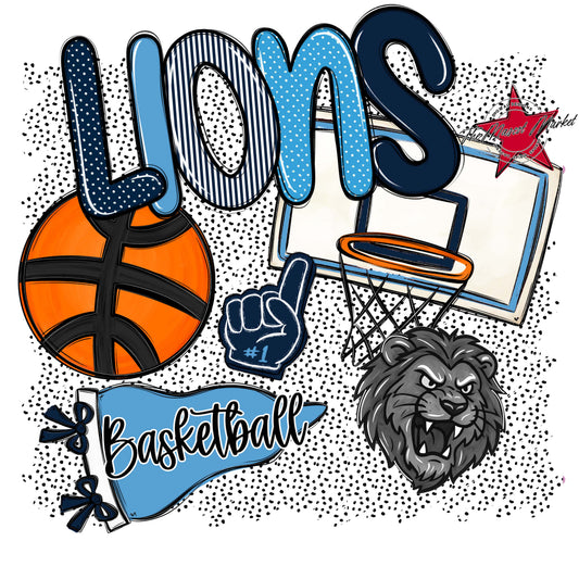 Lions Basketball Spirit-Navy & Carolina Blue
