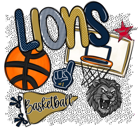 Lions Basketball Spirit-Navy & Gold