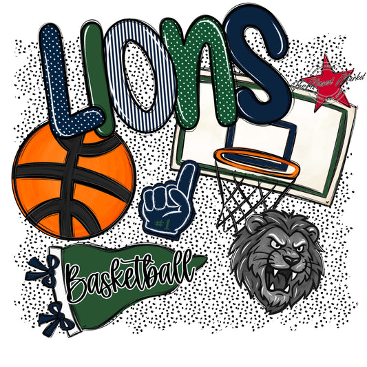 Lions Basketball Spirit-Navy & Green
