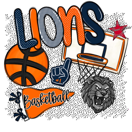 Lions Basketball Spirit-Navy & Orange