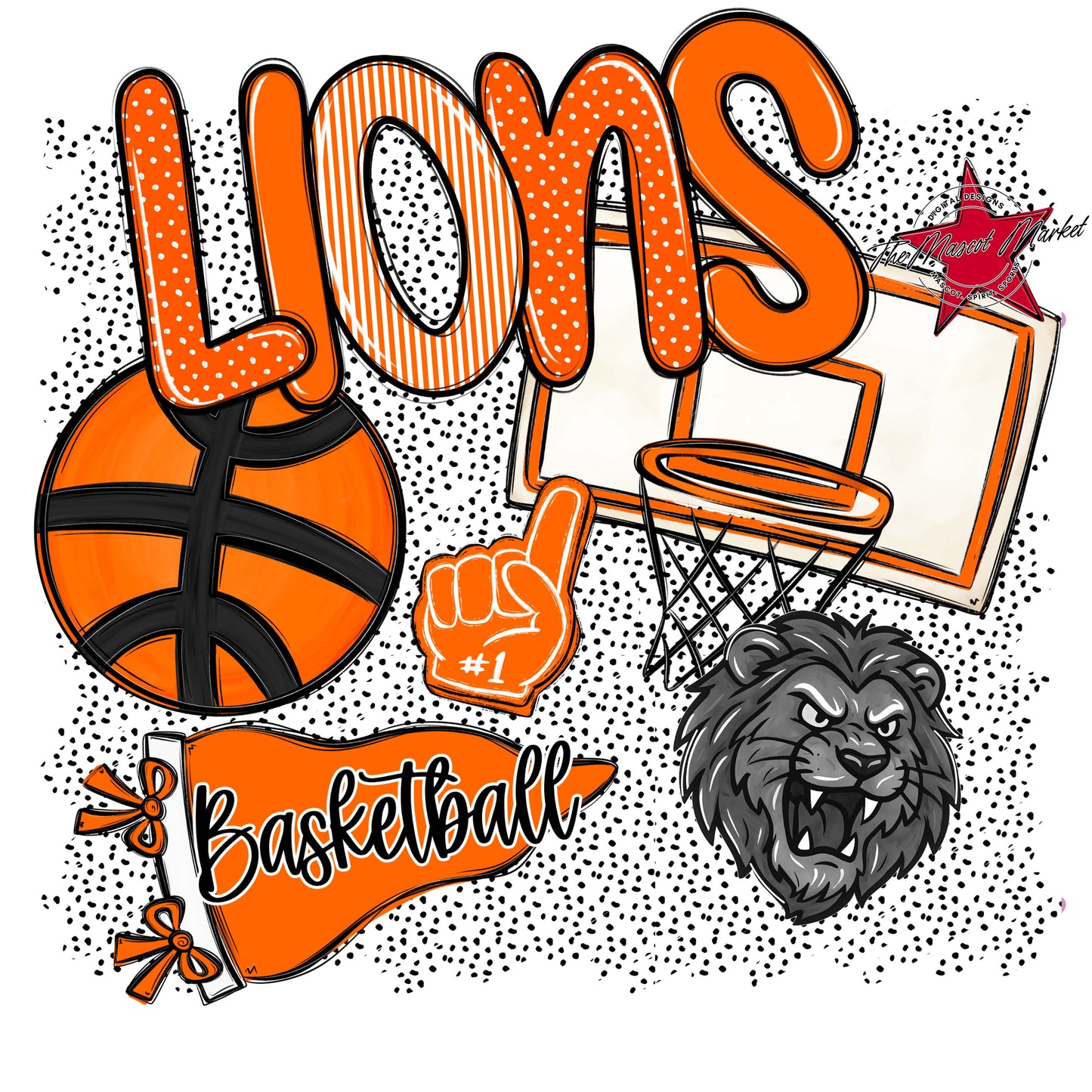 Lions Basketball Spirit-Orange