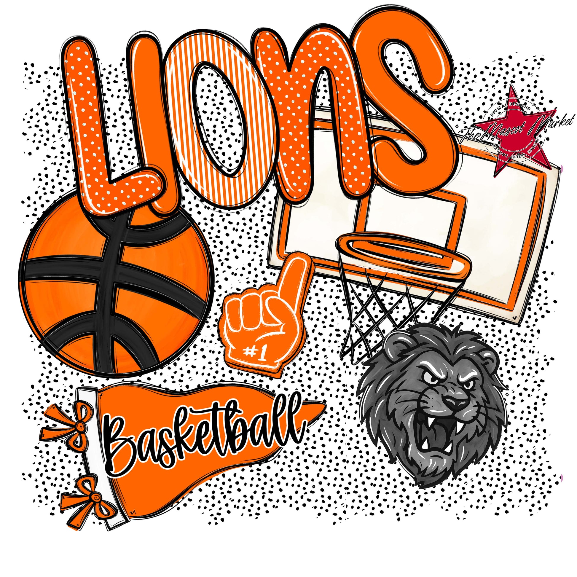 Lions Basketball Spirit-Orange