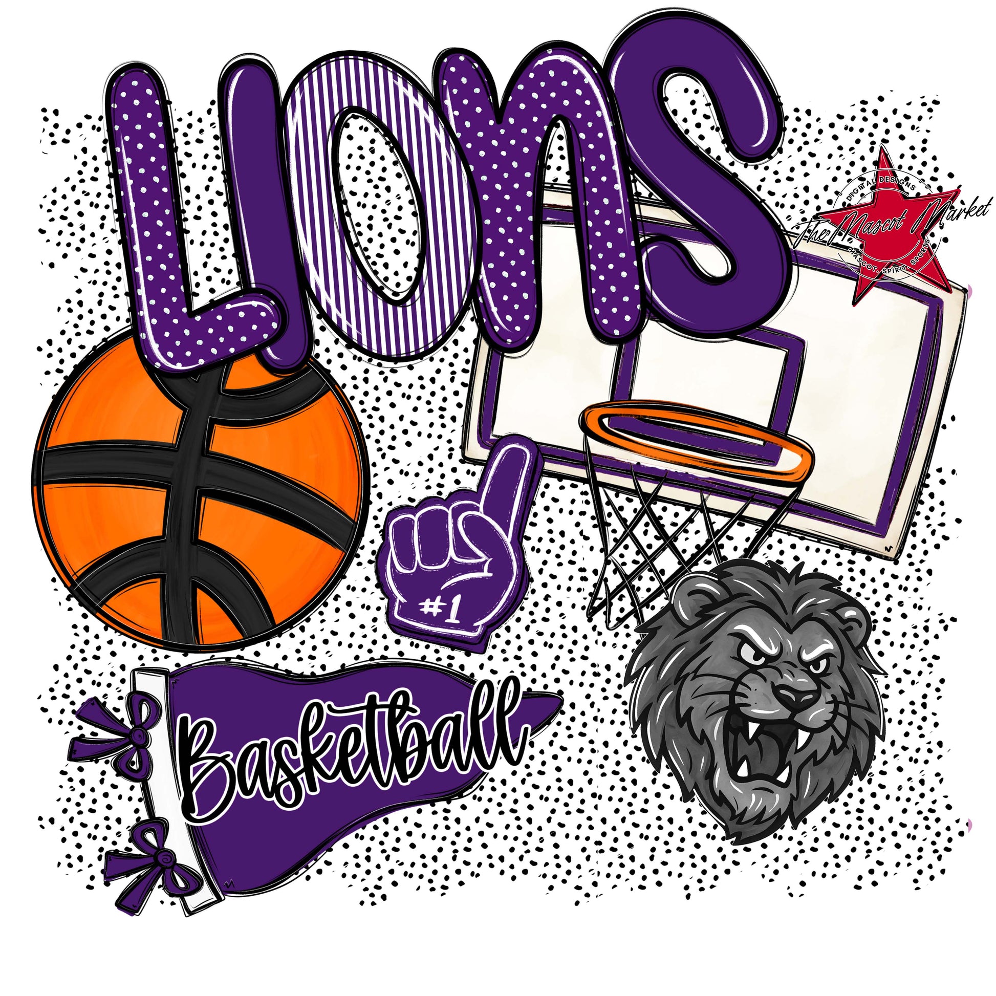 Lions Basketball Spirit-Purple