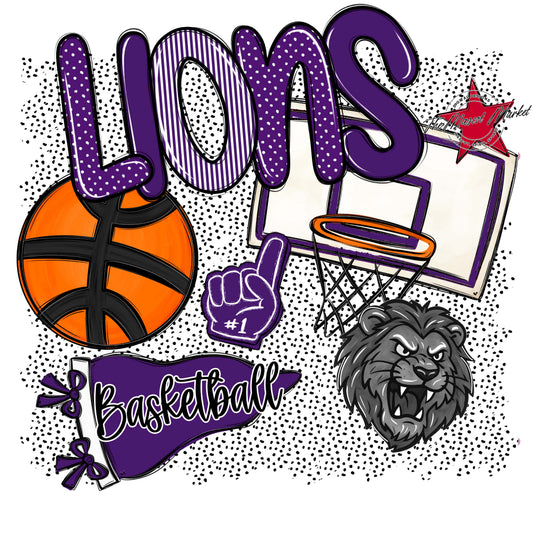 Lions Basketball Spirit-Purple