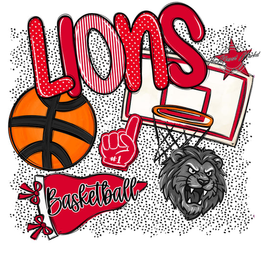 Lions Basketball Spirit-Red
