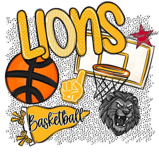 Lions Basketball Spirit-Yellow