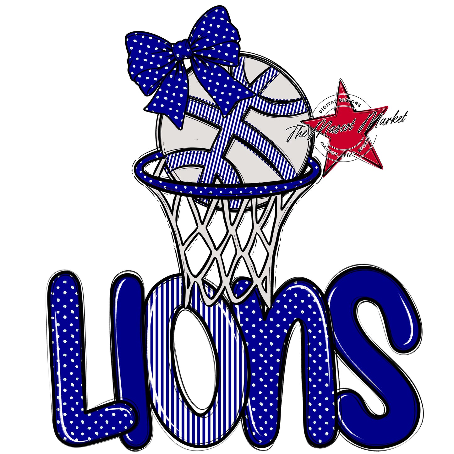Lions Basketball Spirit Design-Blue