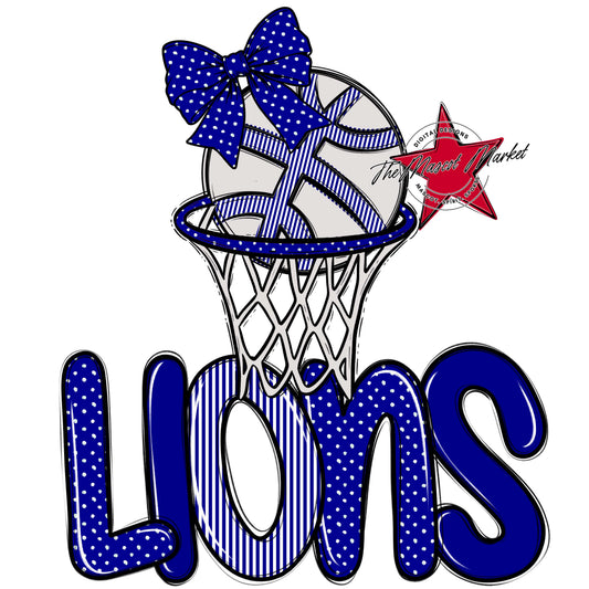 Lions Basketball Spirit Design-Blue