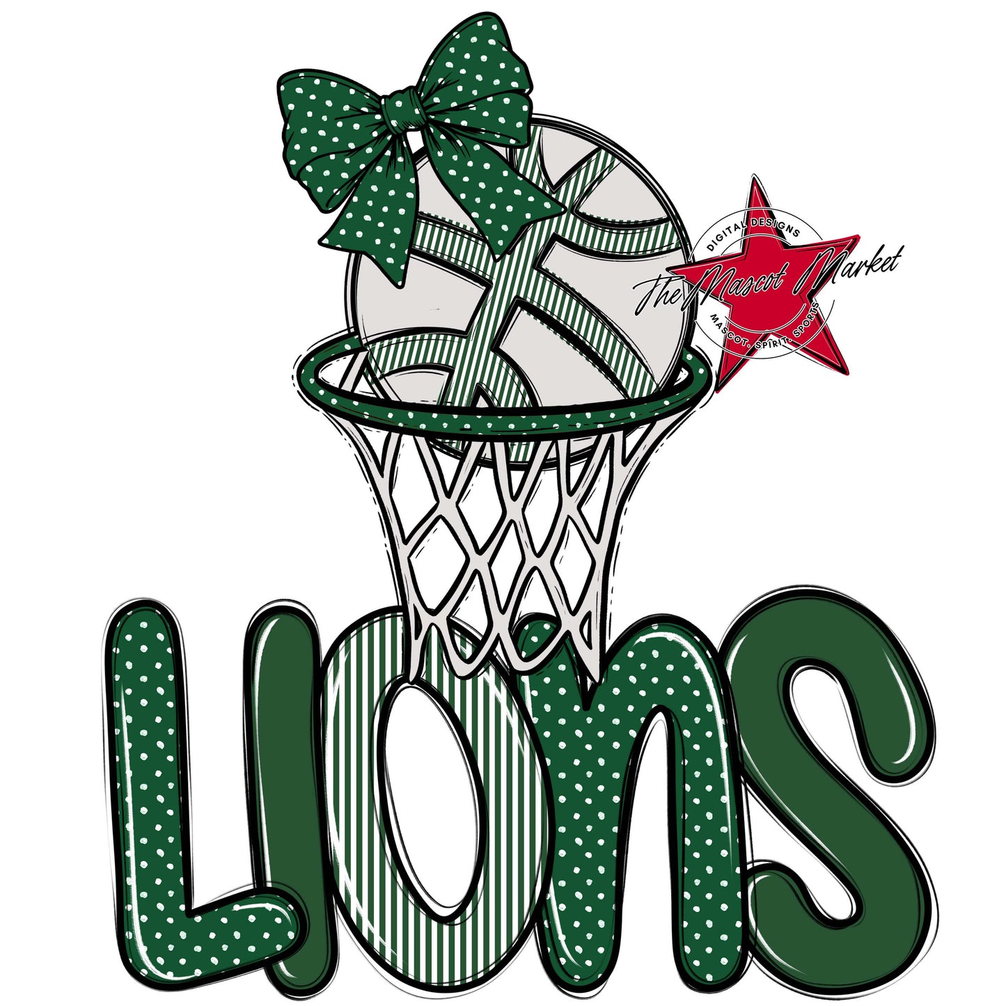 Lions Basketball Spirit Design-Green