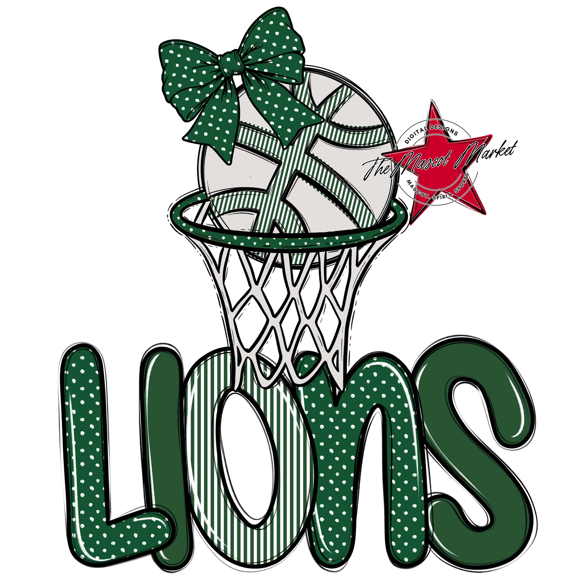 Lions Basketball Spirit Design-Green