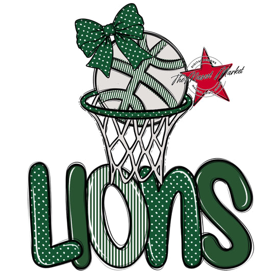 Lions Basketball Spirit Design-Green