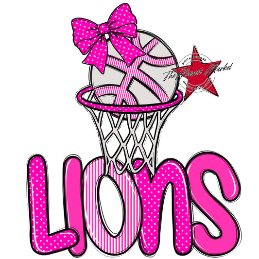 Lions Basketball Spirit Design-Pink