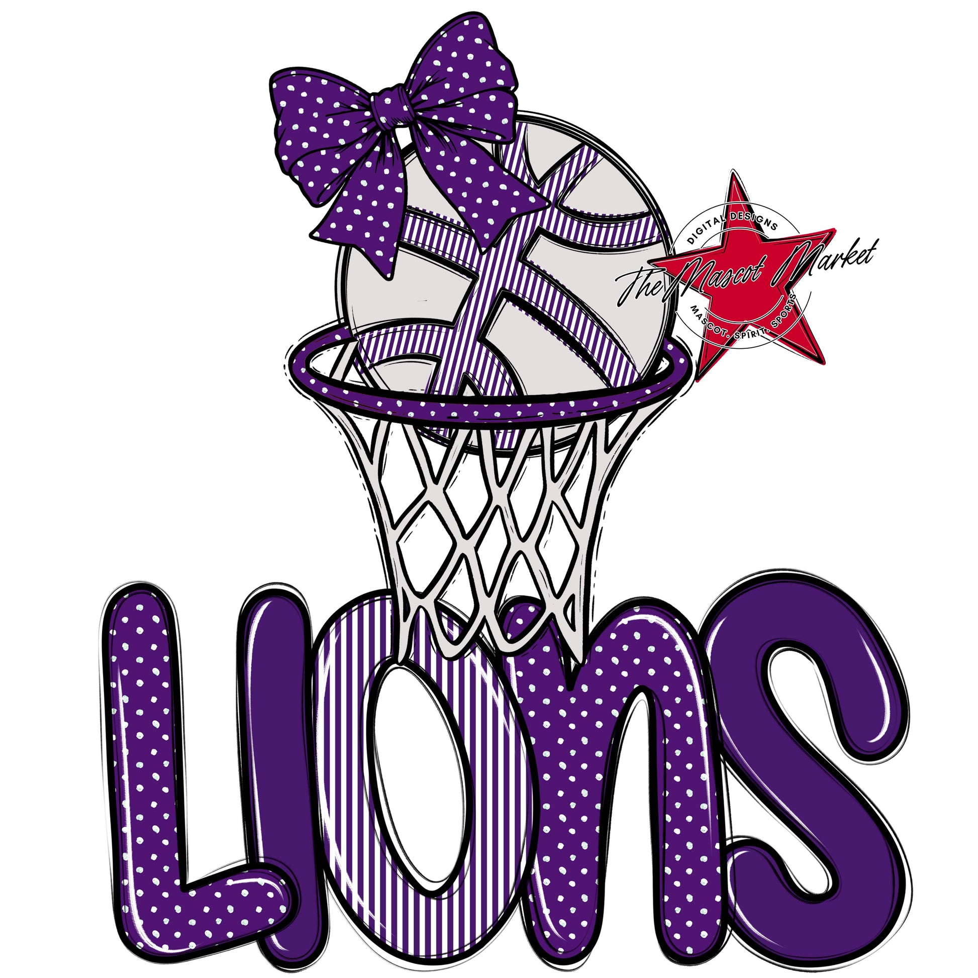 Lions Basketball Spirit Design-Purple
