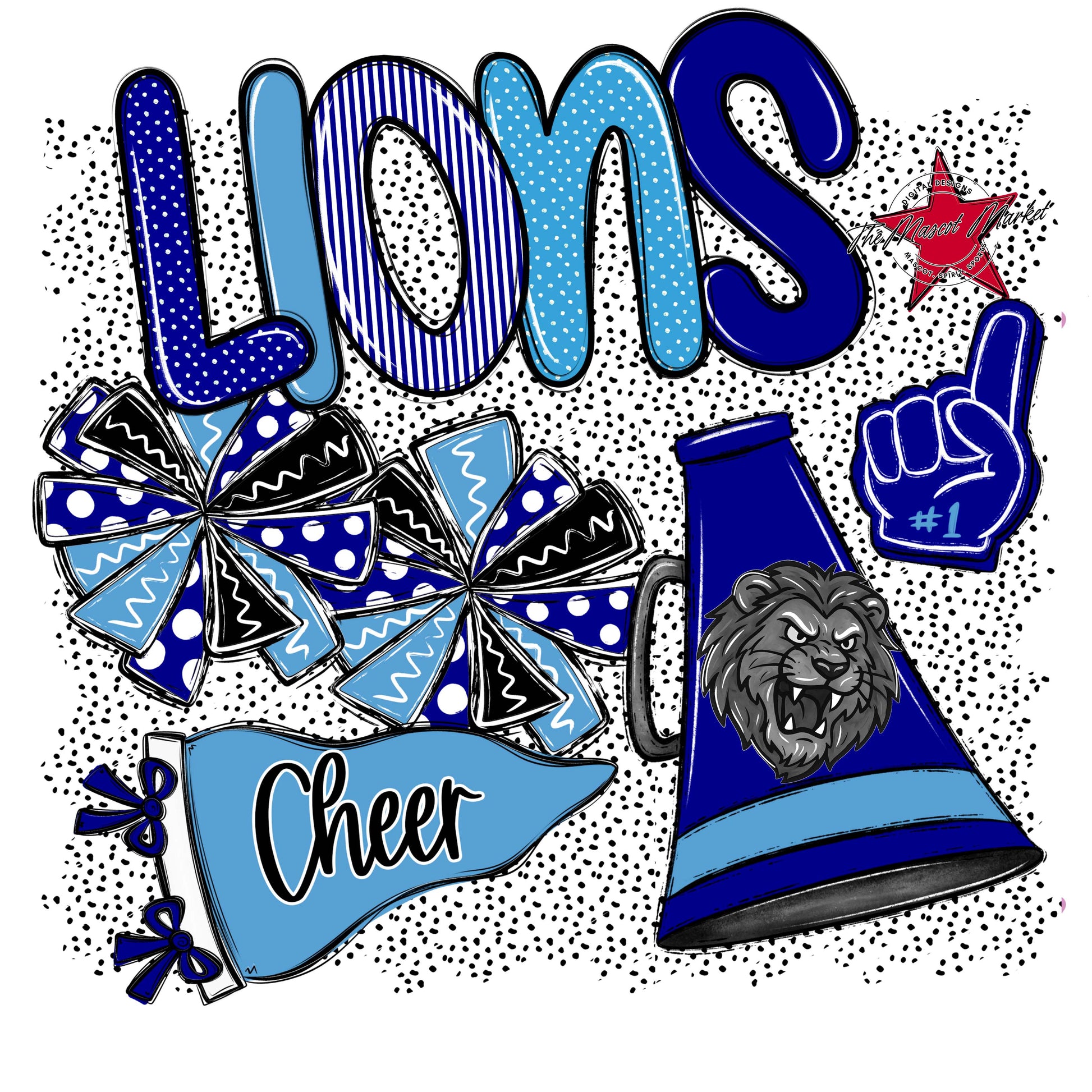 Lions Cheer Spirit-Blue & Carolina Blue