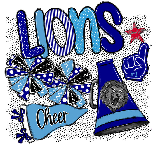Lions Cheer Spirit-Blue & Carolina Blue