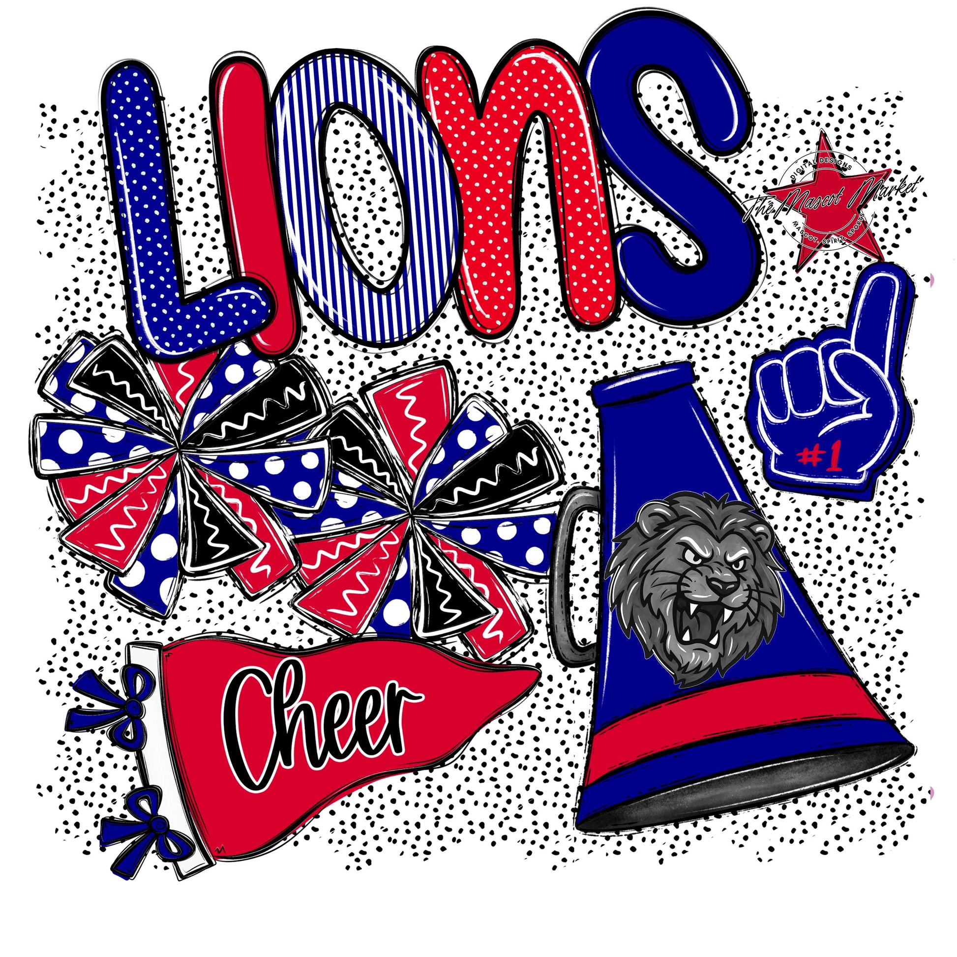 Lions Cheer Spirit-Blue & Red