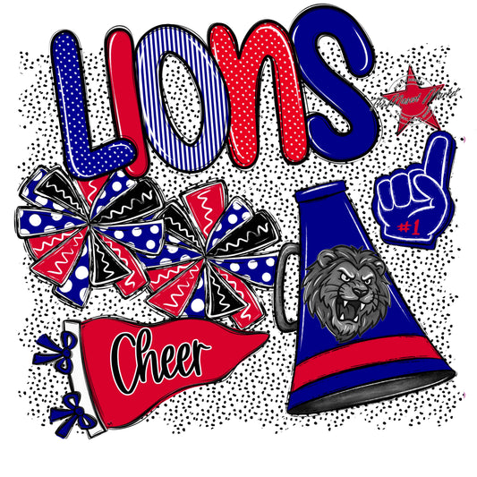 Lions Cheer Spirit-Blue & Red