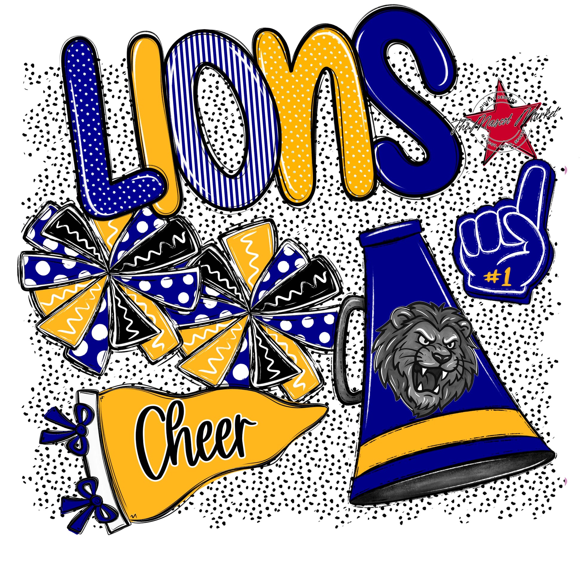 Lions Cheer Spirit-Blue & Yellow
