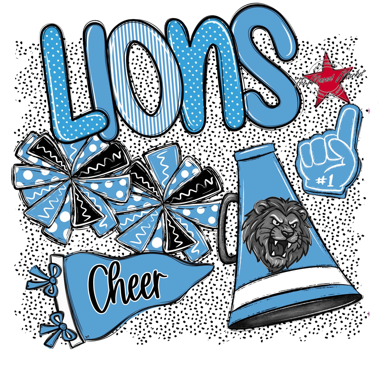 Lions Cheer Spirit-Carolina Blue
