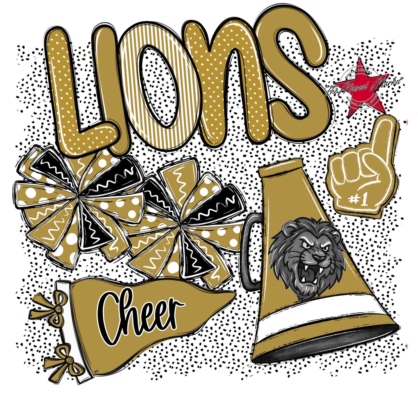 Lions Cheer Spirit-Gold