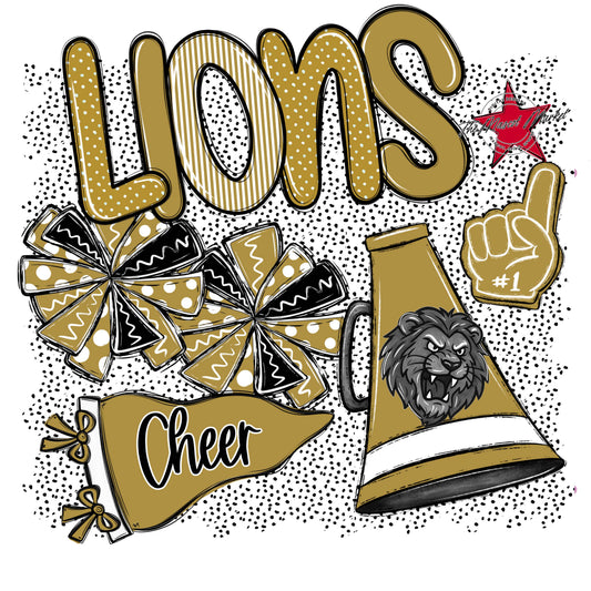 Lions Cheer Spirit-Gold