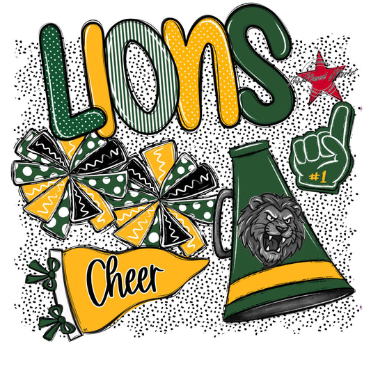 Lions Cheer Spirit-Green & Yellow