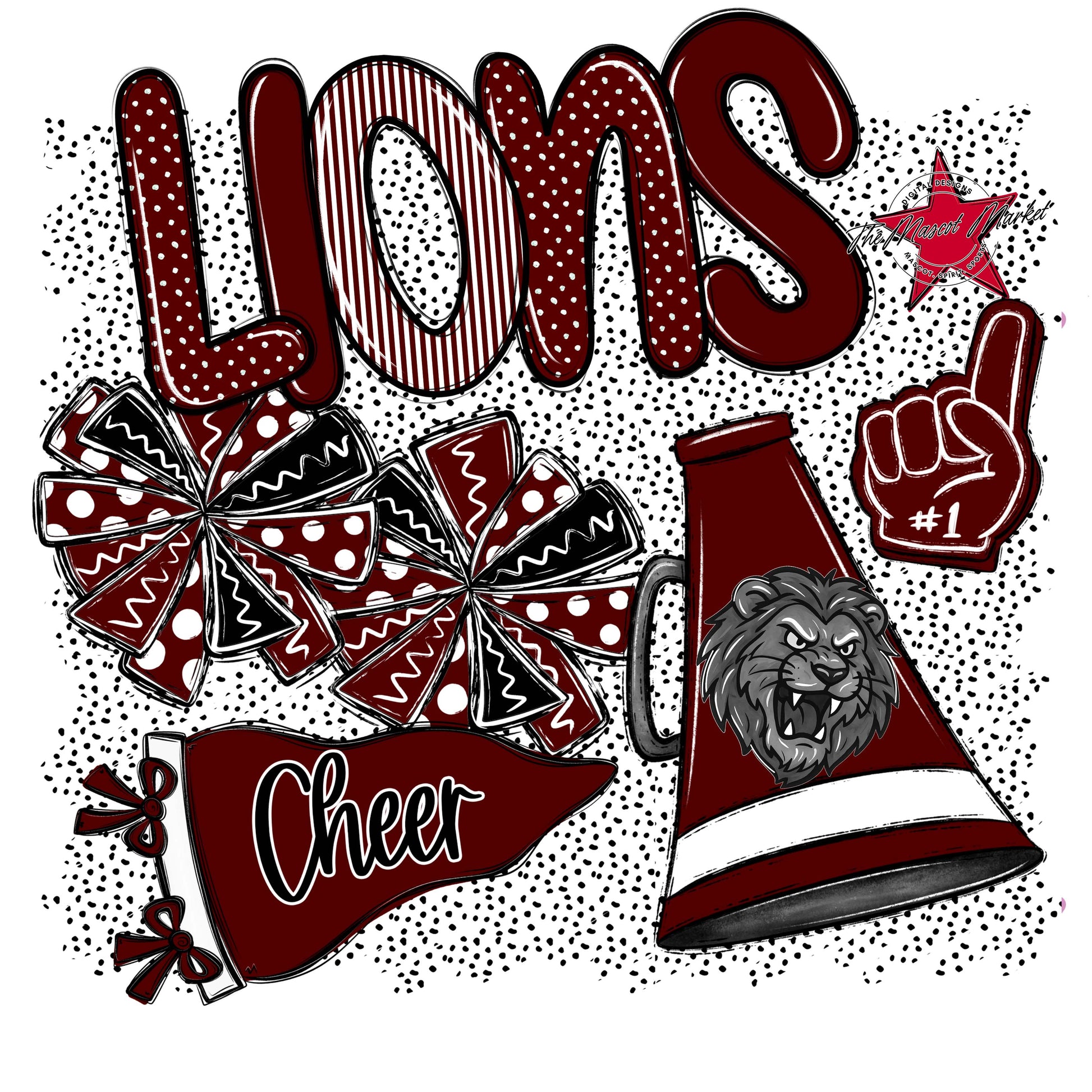 Lions Cheer Spirit-Maroon