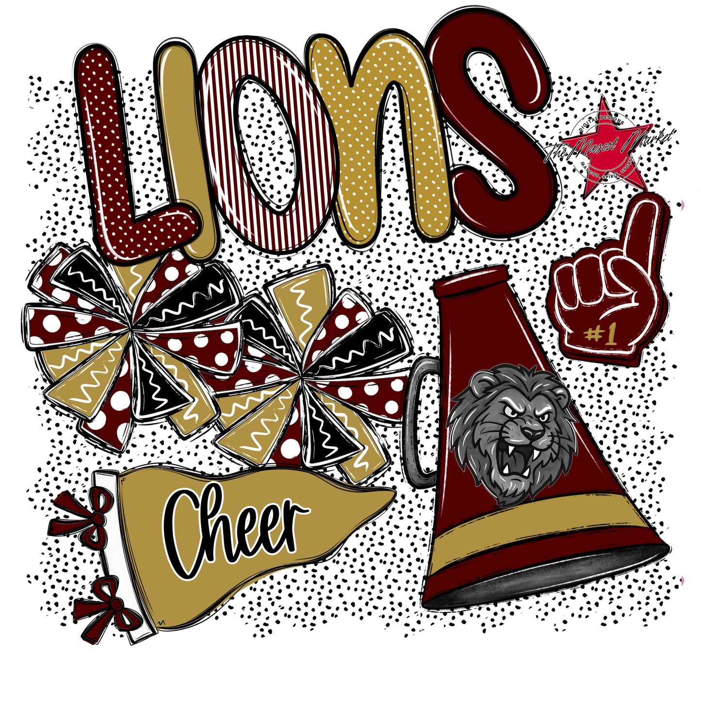 Lions Cheer Spirit-Maroon & Gold