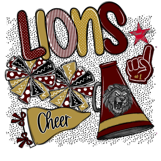 Lions Cheer Spirit-Maroon & Gold