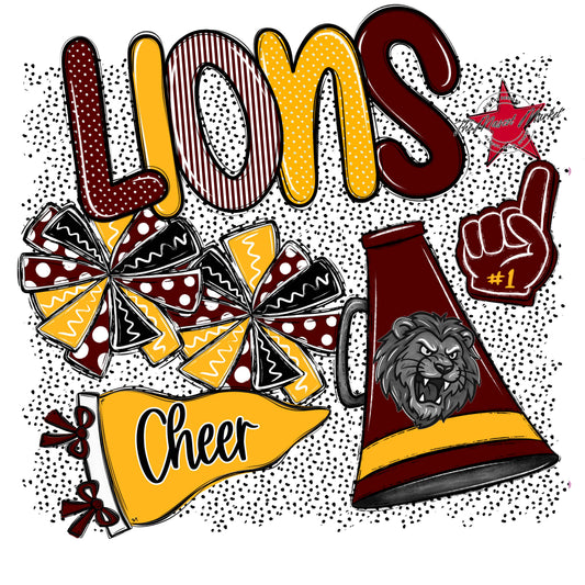 Lions Cheer Spirit-Maroon & Yellow