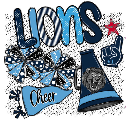 Lions Cheer Spirit-Navy & Carolina Blue