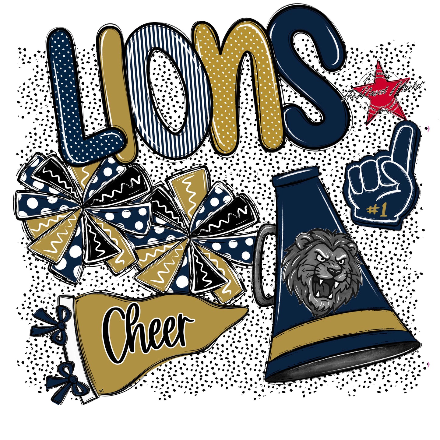 Lions Cheer Spirit-Navy & Gold
