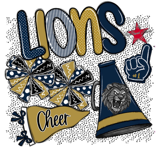 Lions Cheer Spirit-Navy & Gold