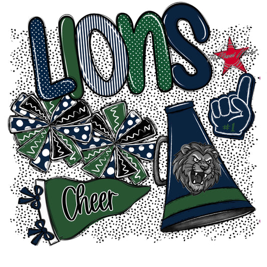 Lions Cheer Spirit-Navy & Green
