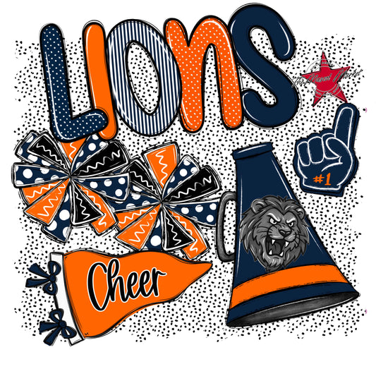 Lions Cheer Spirit-Navy & Orange