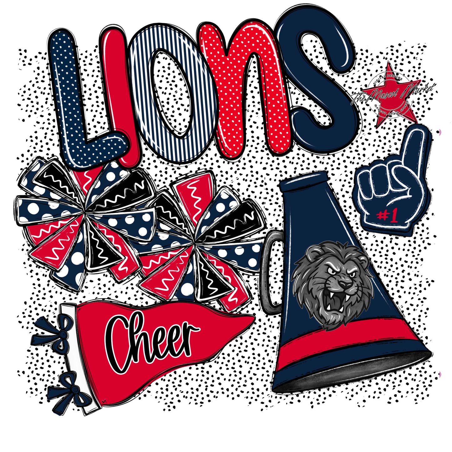 Lions Cheer Spirit-Navy & Red