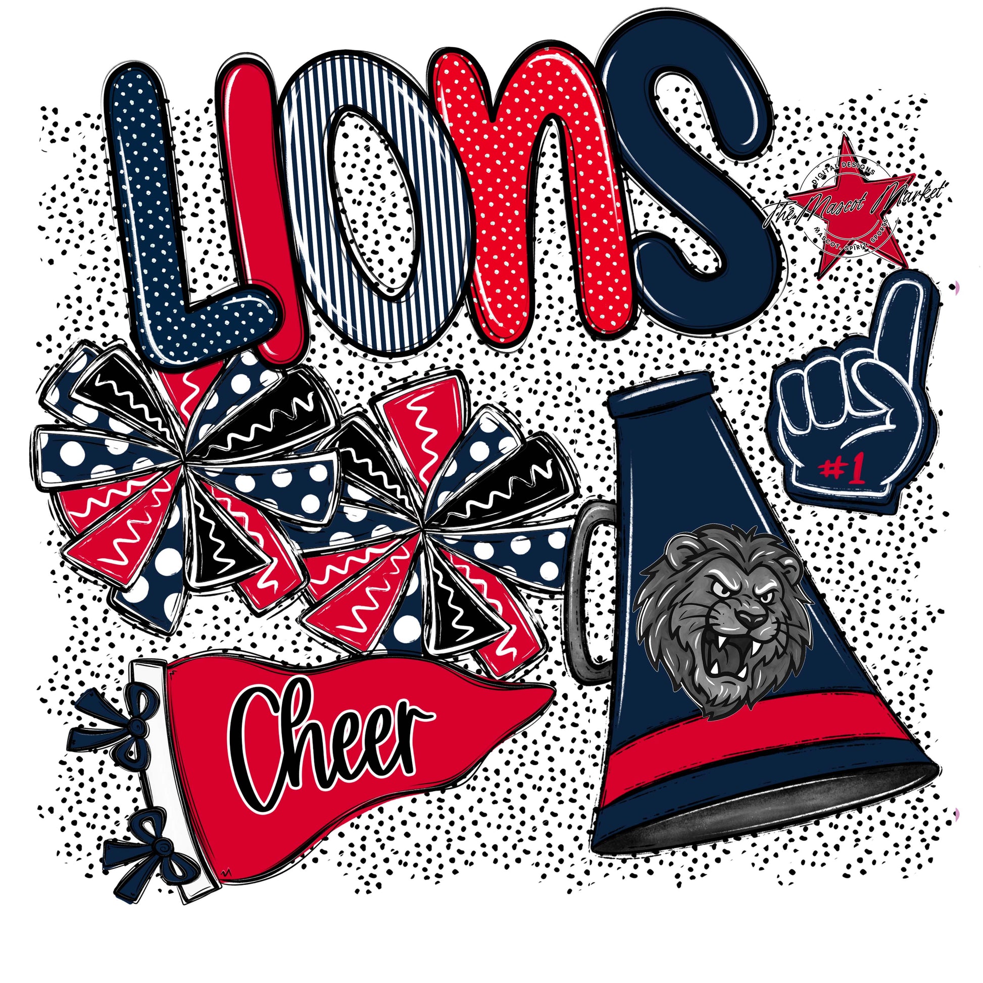 Lions Cheer Spirit-Navy & Red